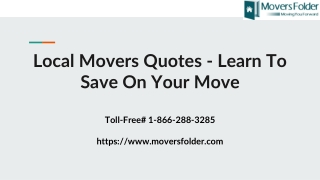 Local Movers Quotes - Learn to Save on your Move