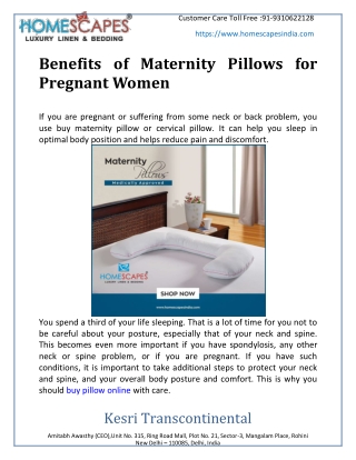 Benefits Of Maternity Pillows for Pregnant Women