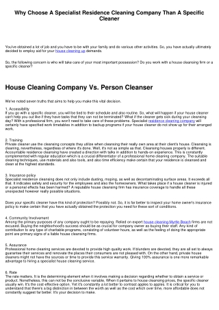 Why Choose An Expert Home Cleaning Company Than An Individual Cleanser