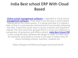 India Best school ERP With Cloud Based