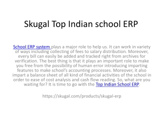 Skugal Top Indian school ERP