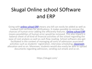 Skugal Online school SOftware and ERP