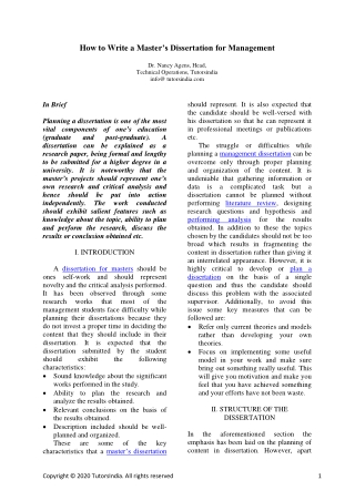 How to Write a Master’s Dissertation for Management? - Tutors India