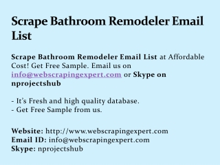 Scrape Bathroom Remodeler Email List