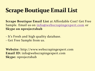 Scrape Boutique Email List
