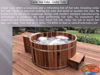 Purchase Cedar Hot Tub - Northern Lights Cedar Tubs