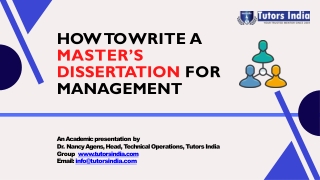 How to Write a Master’s Dissertation for Management? - Tutors India