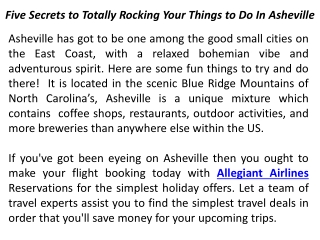 Five Secrets to Totally Rocking Your Things to Do In Asheville