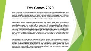 Friv Games 2020