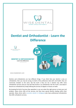 The Difference Between Dentists and Orthodontists