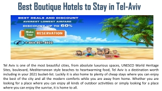 Best Boutique Hotels to Stay in Tel-Aviv
