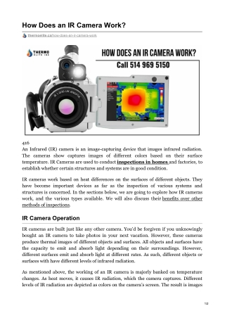 How Does An IR Camera Work?