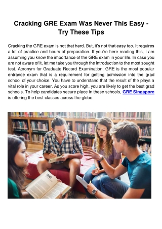 Cracking GRE Exam Was Never This Easy - Try These Tips
