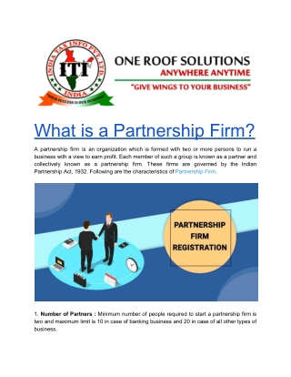 What is Partnership Firm?