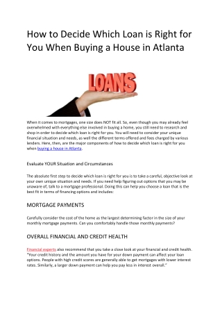 Buying a House in Atlanta