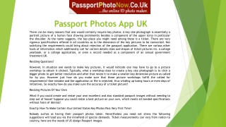 Passport Size Photos UK