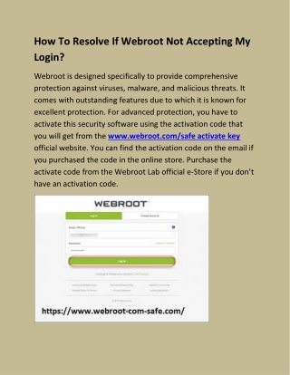 How To Resolve If Webroot Not Accepting My Login?