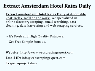 Extract Amsterdam Hotel Rates Daily