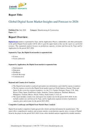 Digital Scent Market Insights and Forecast to 2026