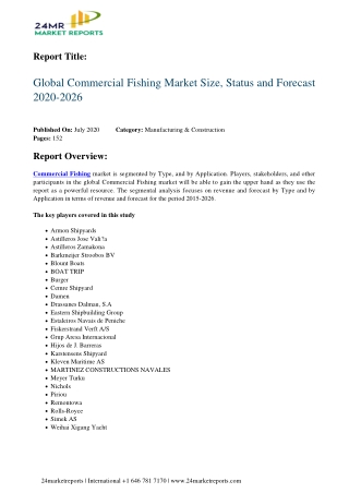 Commercial Fishing Market Size, Status and Forecast 2020-2026