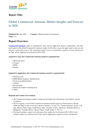 Commercial Antennas Market Insights and Forecast to 2026