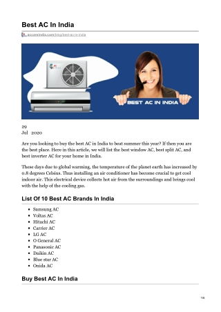 Best AC in India | Top Inverter Air Conditioner