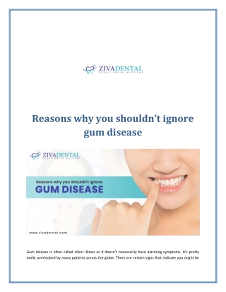 Why You Should Not Ignore Gum Disease