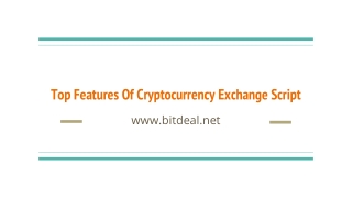 Top Features of Cryptocurrency Exchange Script