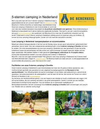 5 star camping Nederland