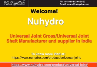 Universal Joint Cross Manufacturers-Nuhydro