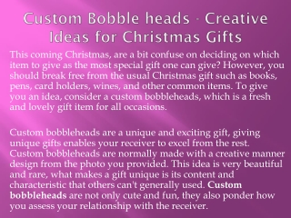 Custom Bobble heads - Creative Ideas for Christmas Gifts