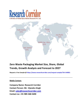 Global Zero Waste Packaging Market Size, Industry Trends, Share and Forecast to 2027