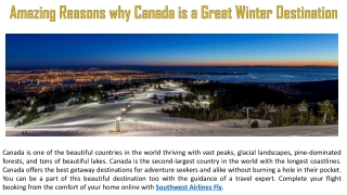 Amazing Reasons why Canada is a Great Winter Destination