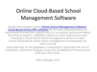 Online Cloud-Based School Management Software