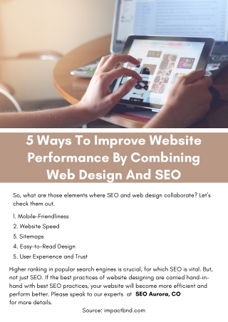 5 Ways To Improve Website Performance By Combining Web Design And SEO