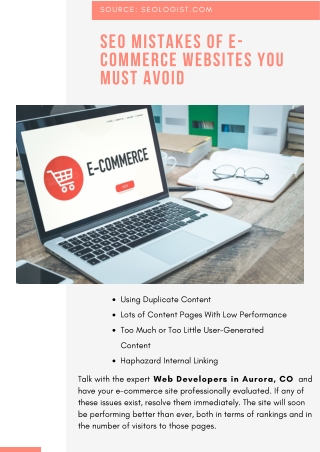 SEO Mistakes of e-Commerce Websites You Must Avoid