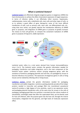 Lentiviral Vectors