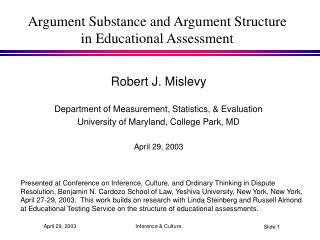 Argument Substance and Argument Structure in Educational Assessment