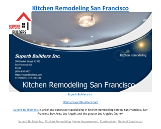 Kitchen Remodeling San Francisco