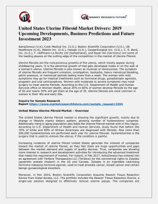 Uterine Fibroid Market Research Report - U.S. Forecast to 2025