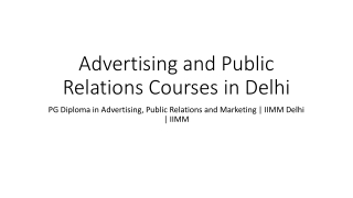 PG Diploma in Advertising, Public Relations and Marketing | IIMM Delhi | IIMM