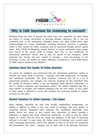 Why is LMS Important for eLearning to succeed?