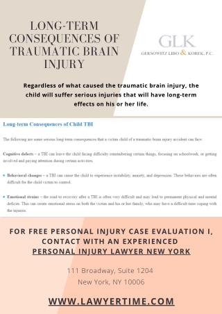 Long-Term Consequences of Traumatic Brain Injury