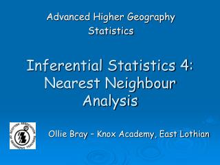 Inferential Statistics 4: Nearest Neighbour Analysis