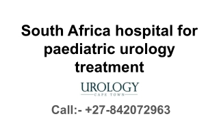 South Africa hospital for paediatric urology treatment