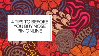 4 Tips before you Buy Nose Pin Online