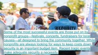 Security For Nonprofit Events