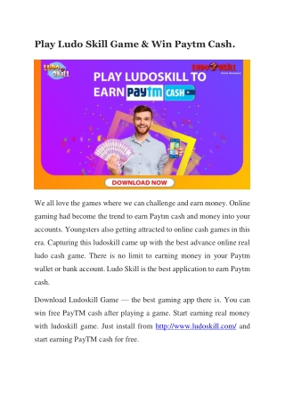 Play Ludo Skill Game & Win Paytm Cash.