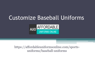 Customize Baseball Uniforms