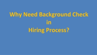 Why Need Background Check in Hiring Process?